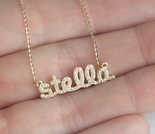 Gold Diamond Name Necklace